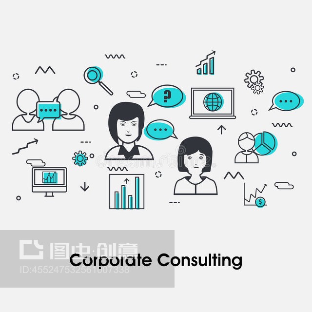 商务咨询概念的平面插图。Flat illustration for Business Consulting concept.